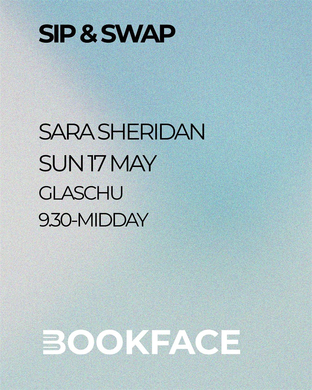 Bookface Sip & Swap with Sara Sheridan at Glaschu