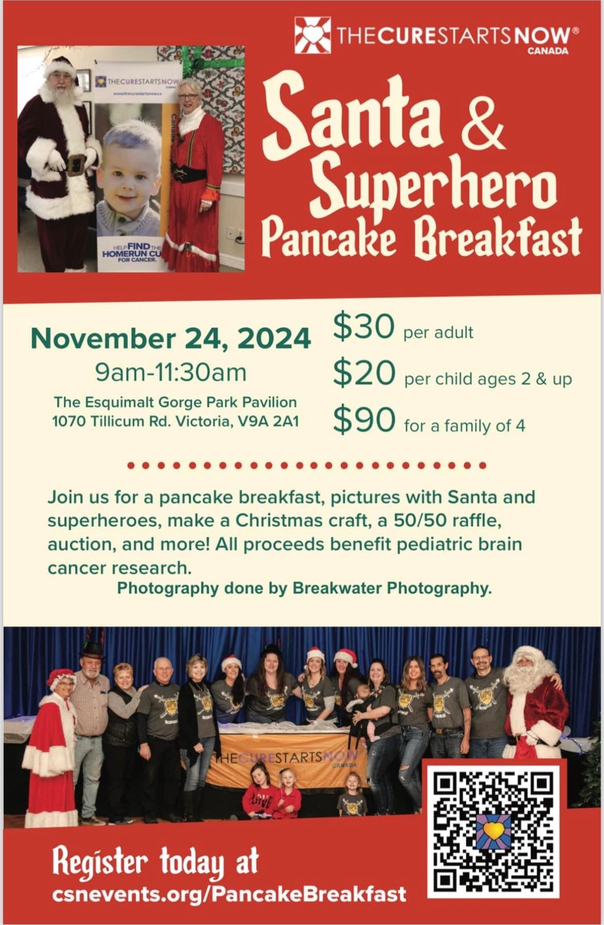 Santa & Superhero Pancake Breakfast hosted by The Cure Starts Now