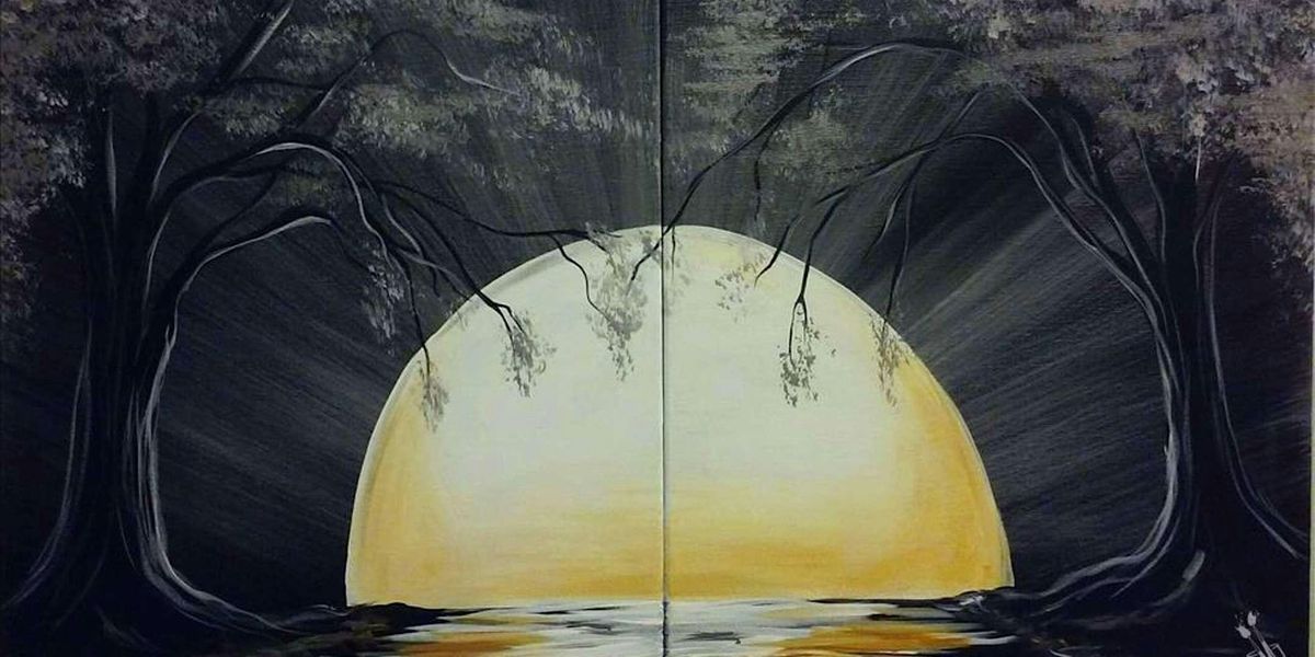 Moon Set in the Trees - Paint and Sip by Classpop!\u2122