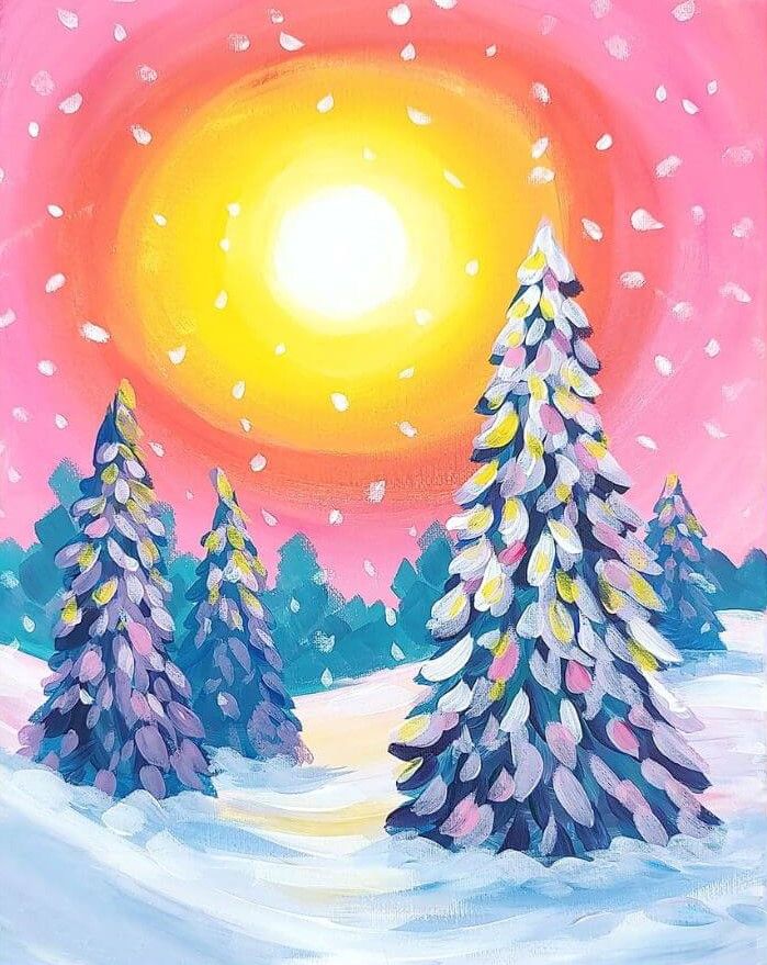 Paint & Sip: SNOWY PINES