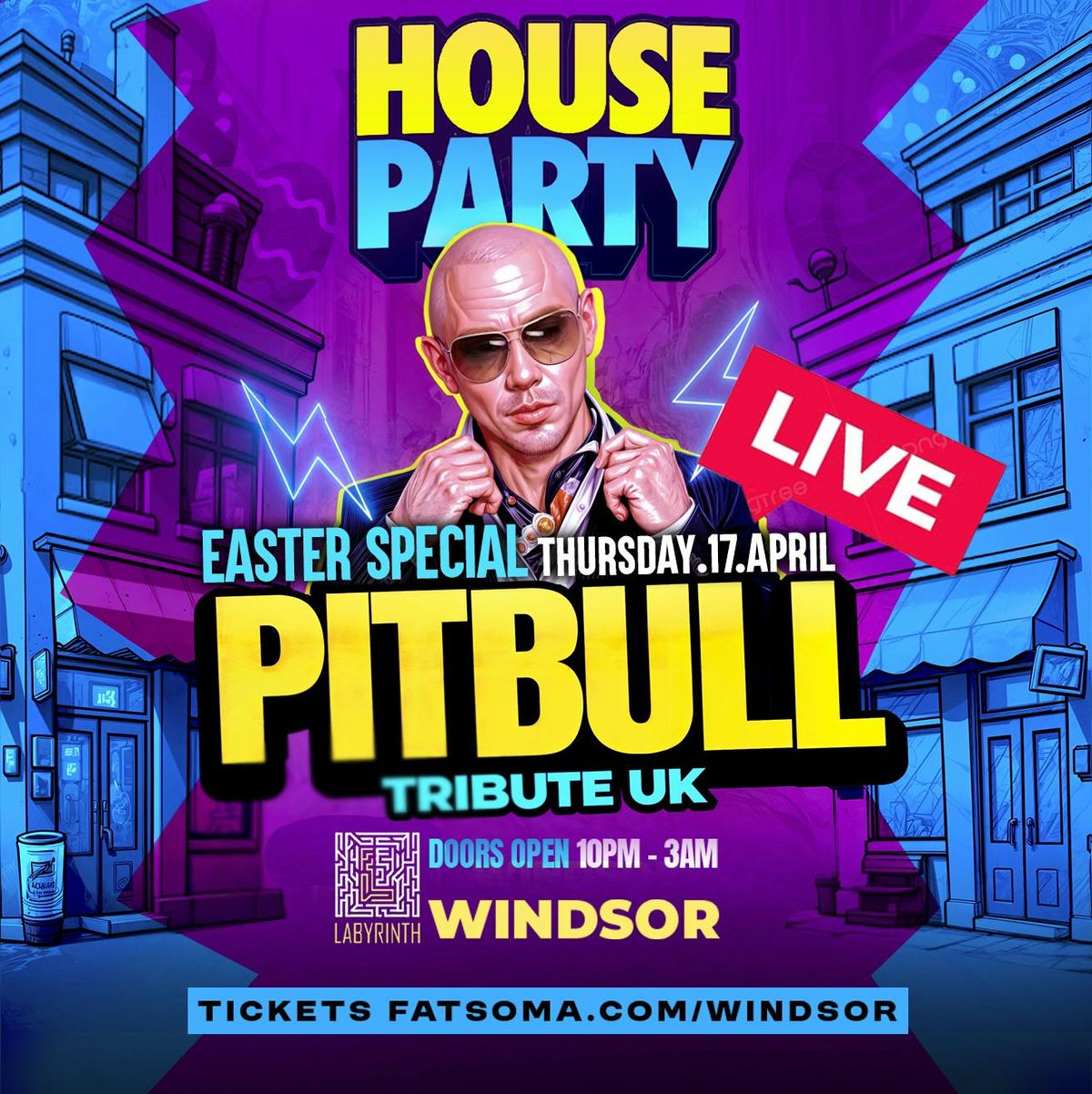 Pitbull Uk Live Tribute- Easter Thurs 17th April - Labyrinth Windsor