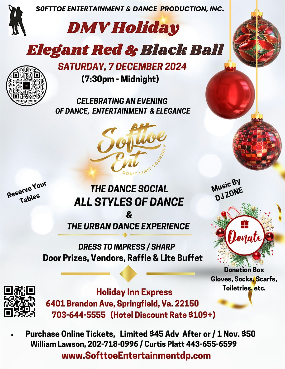 DMV HOLIDAY ELEGANT RED & BLACK BALL!