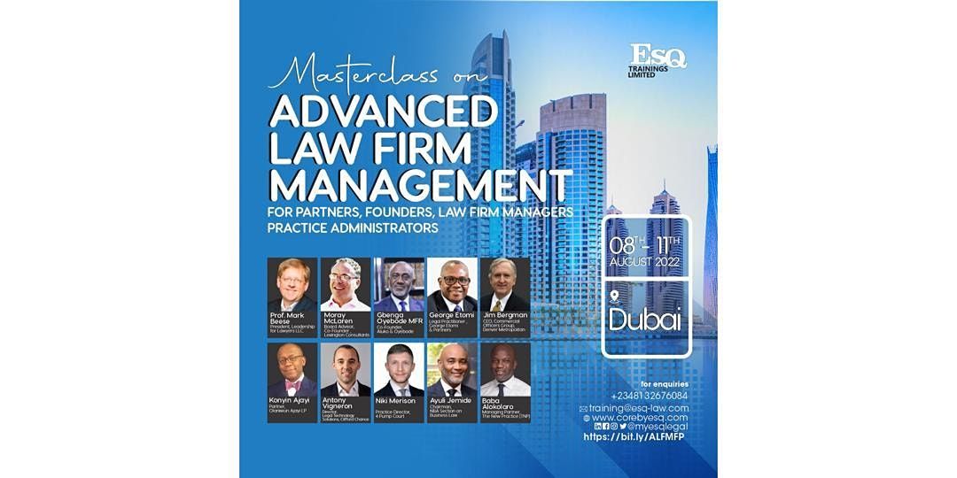 MASTERCLASS ON ADVANCED LAW FIRM MANAGEMENT
