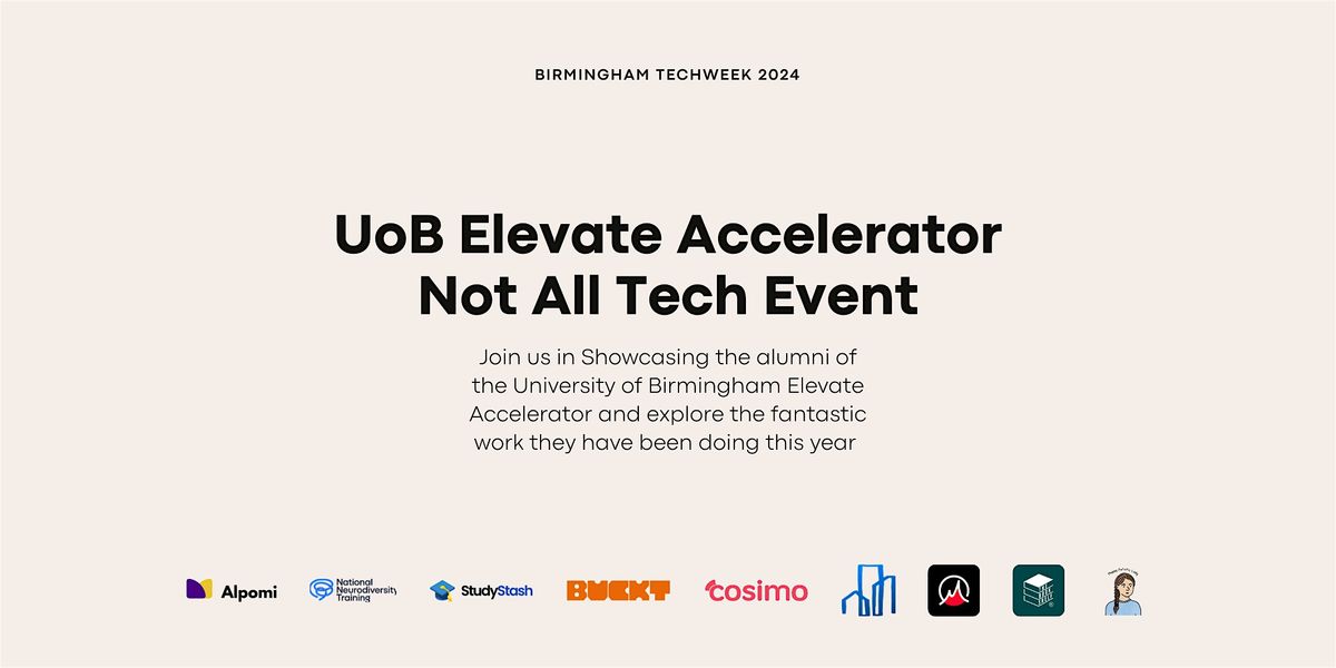 The Uob Elevate Accelerator Not all Tech Event