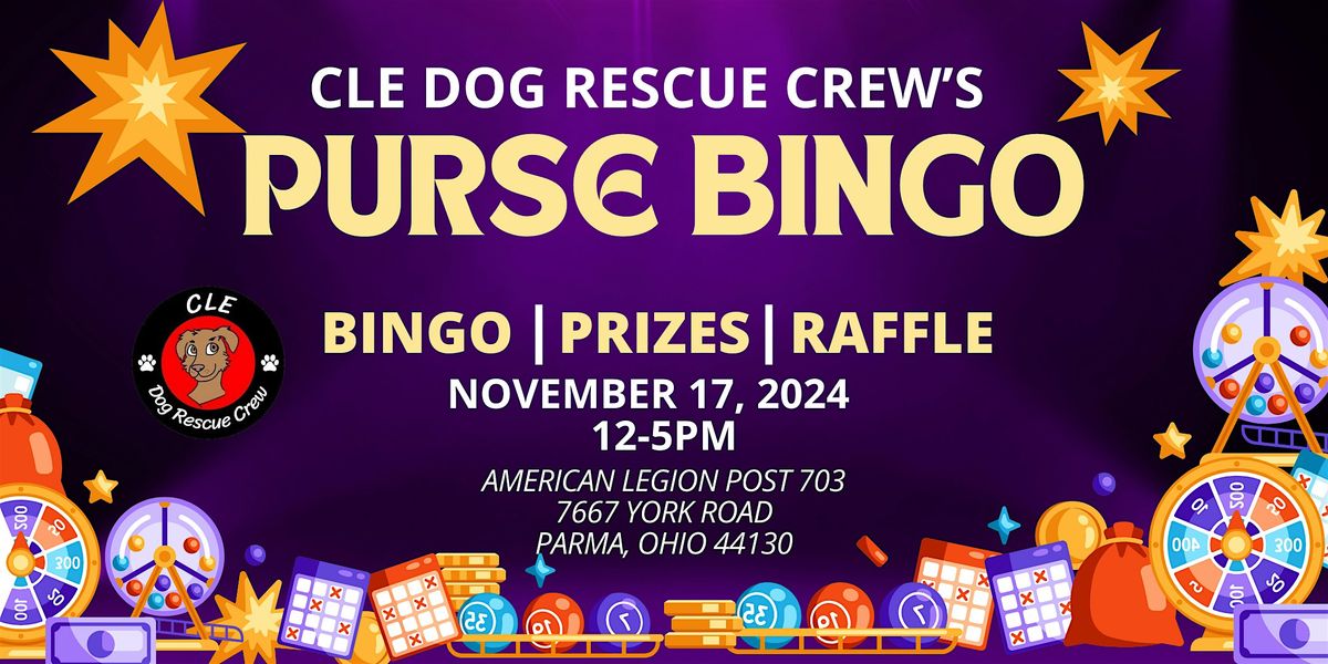 CLE Dog Rescue Crew Purse Bingo