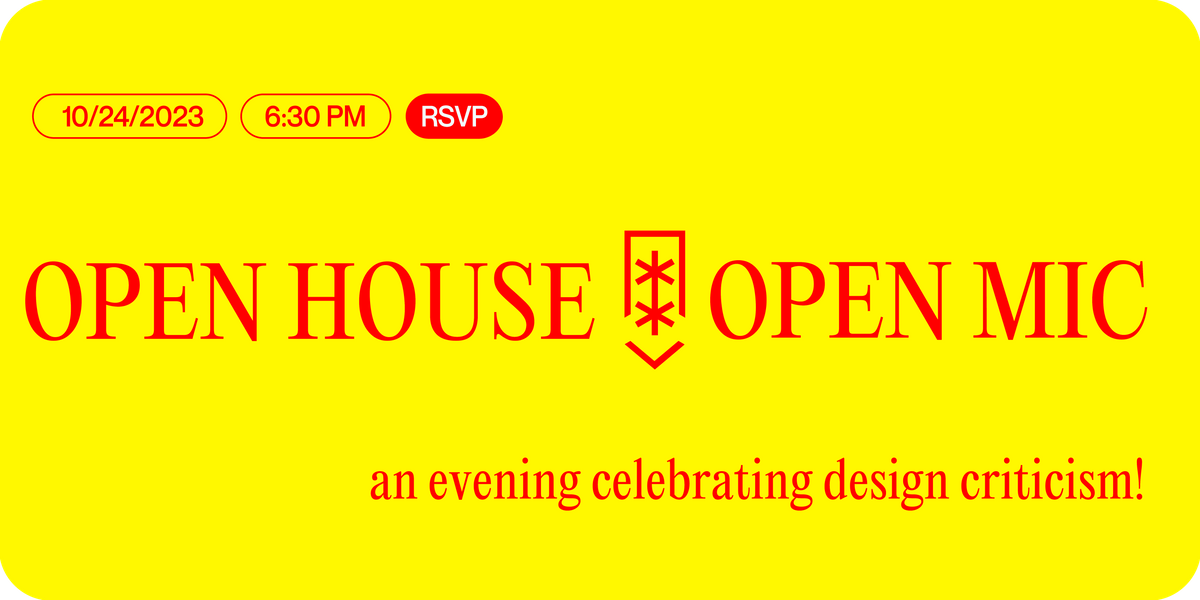 Open House Open Mic #1: Celebrate Design Writing!