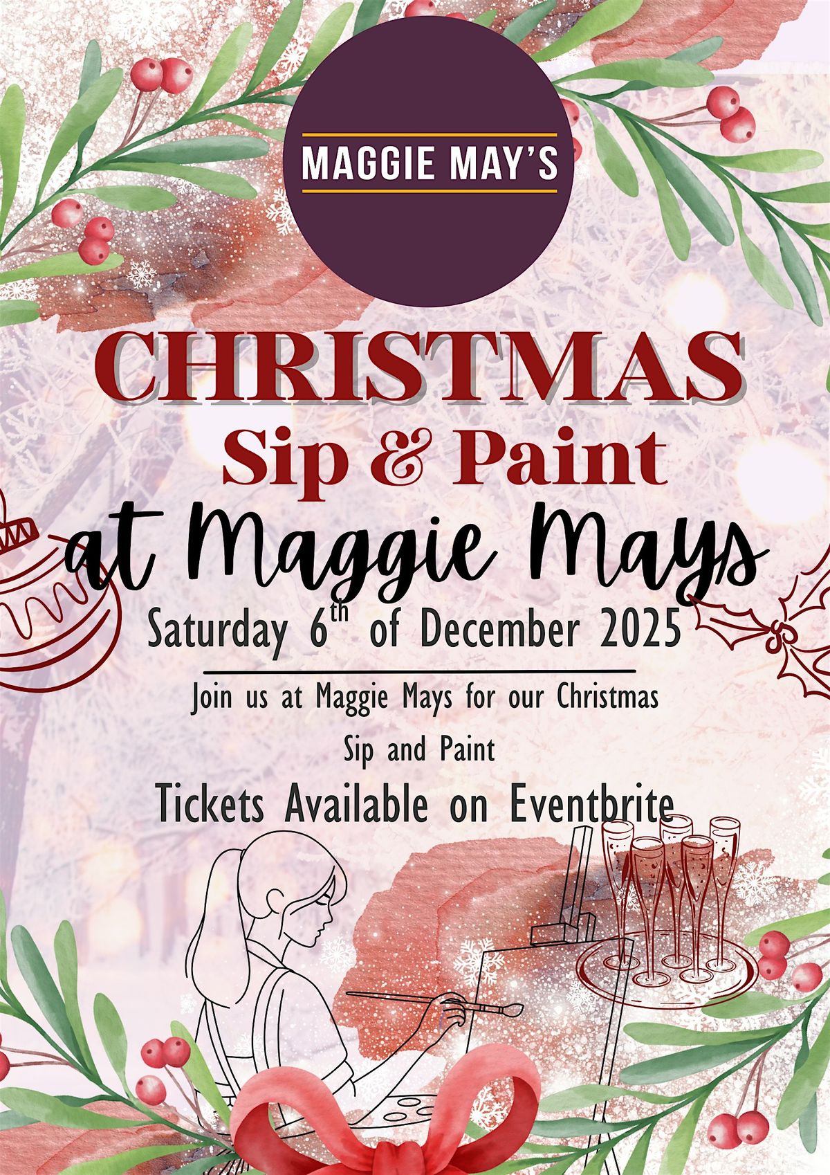 Maggie Mays Christmas Sip & Paint