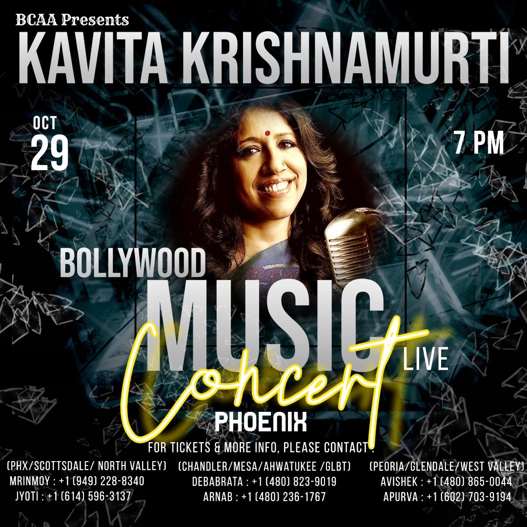Kavita Krishnamurthy at Harris Center - Three Stages at Folsom Lake College