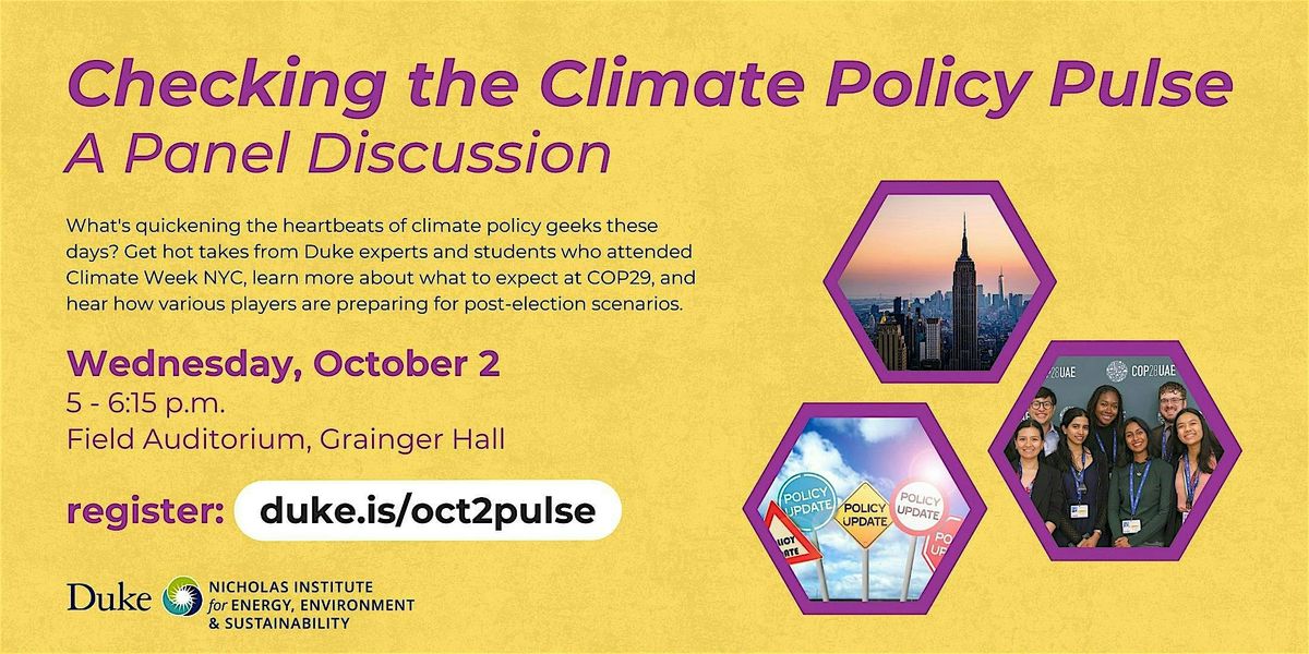 Checking the Climate Policy Pulse: A Panel Discussion