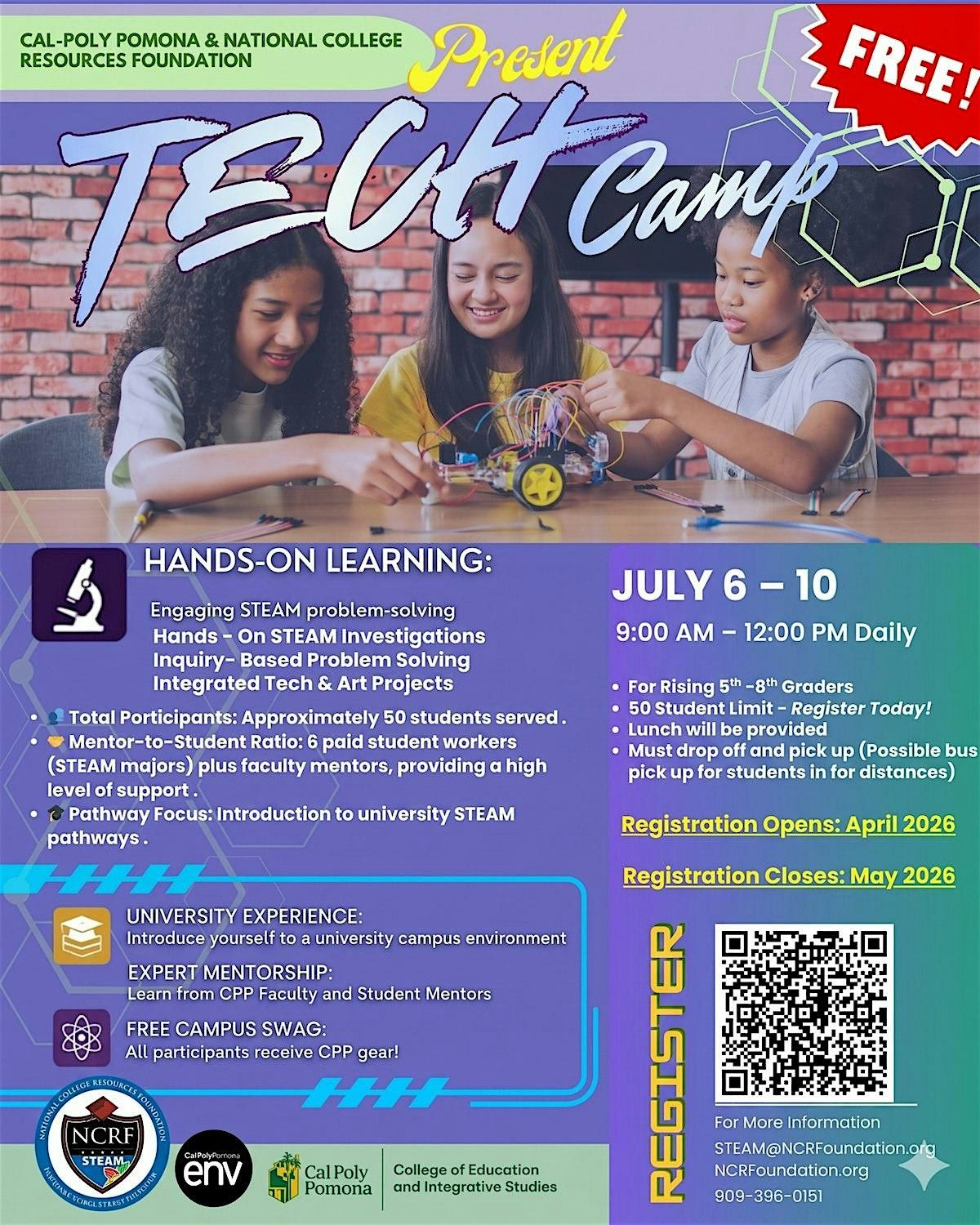 Tech Camp for 5th-8th grade-FREE