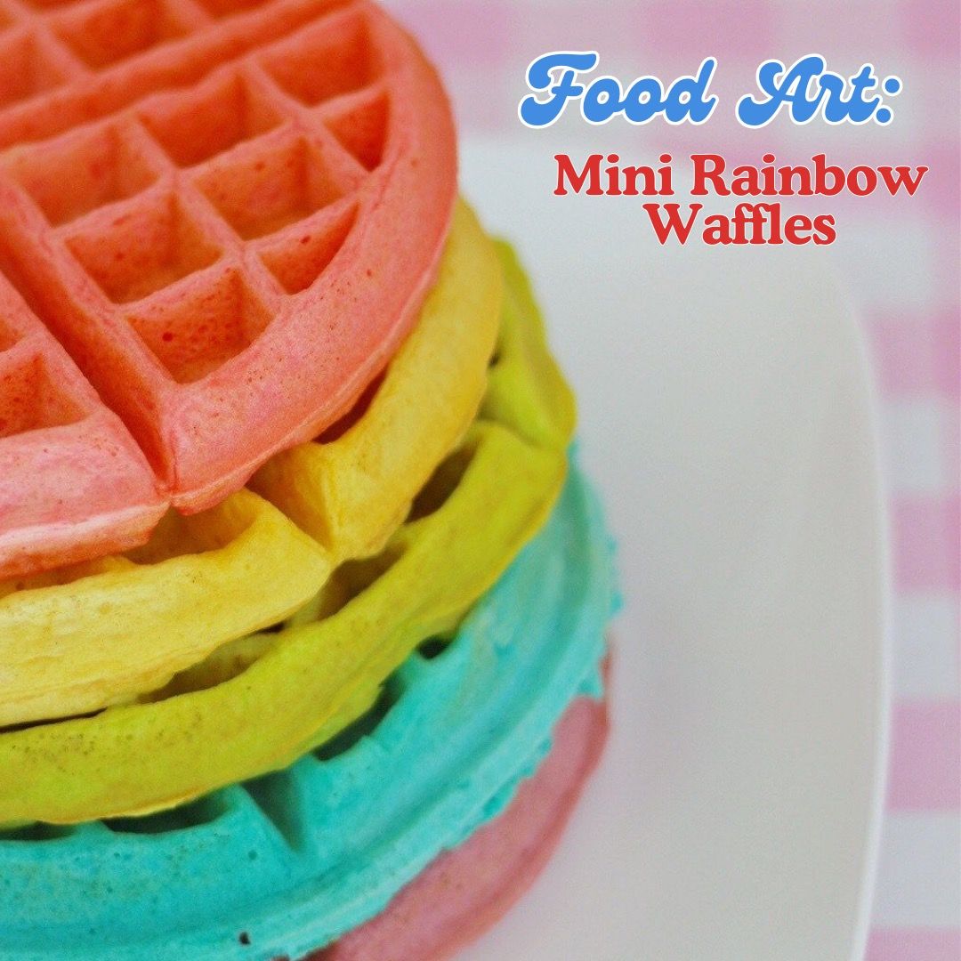 \ud83c\udf74 Food Art: Mini Rainbow Waffles \ud83c\udf08 - Free