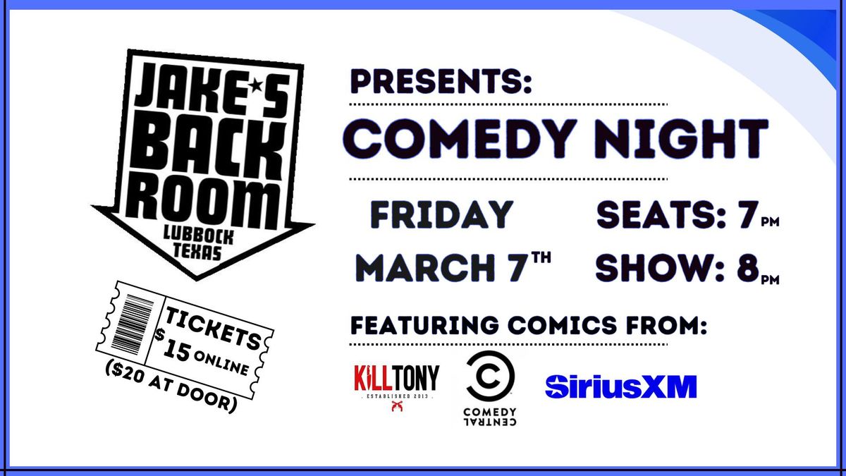 Comedy Night at Jake's Backroom