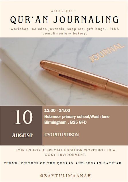 Qur\u2019an journaling workshop