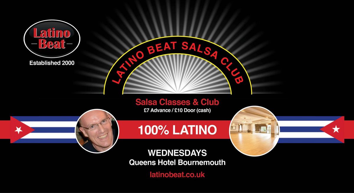 Latino Beat Salsa Classes Bournemouth WEDNESDAYS from 15\/1\/25 Queens Hotel Discount advance tickets