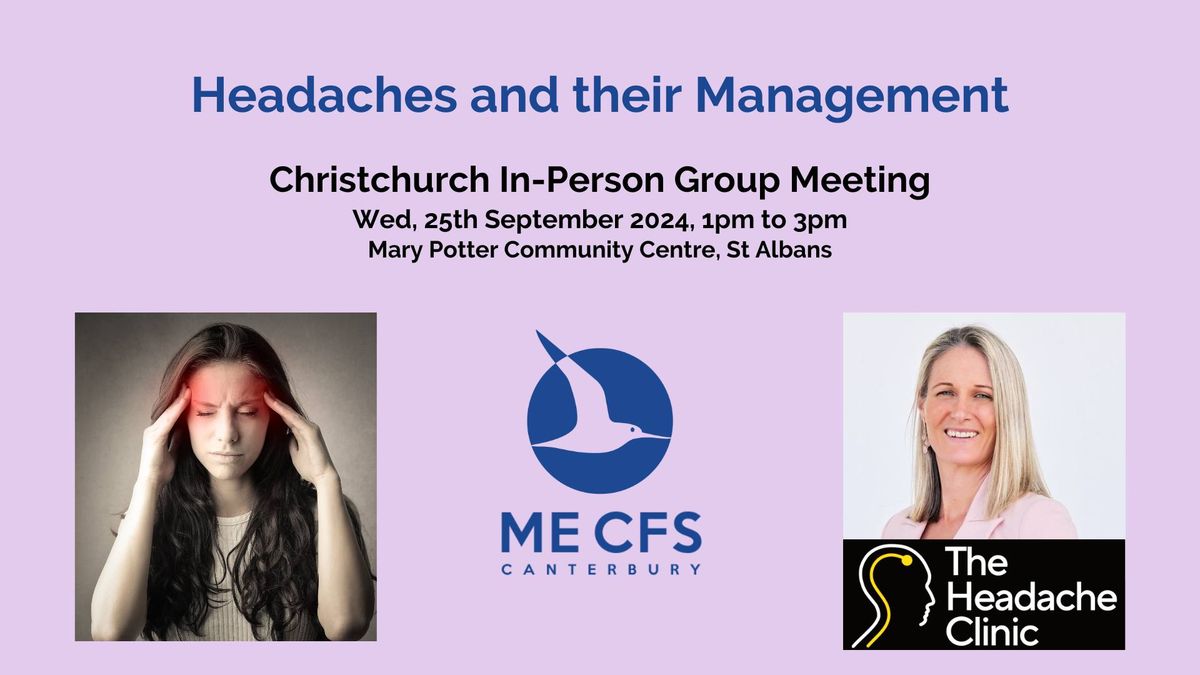 September In-Person Christchurch Meeting for people affected by ME\/CFS