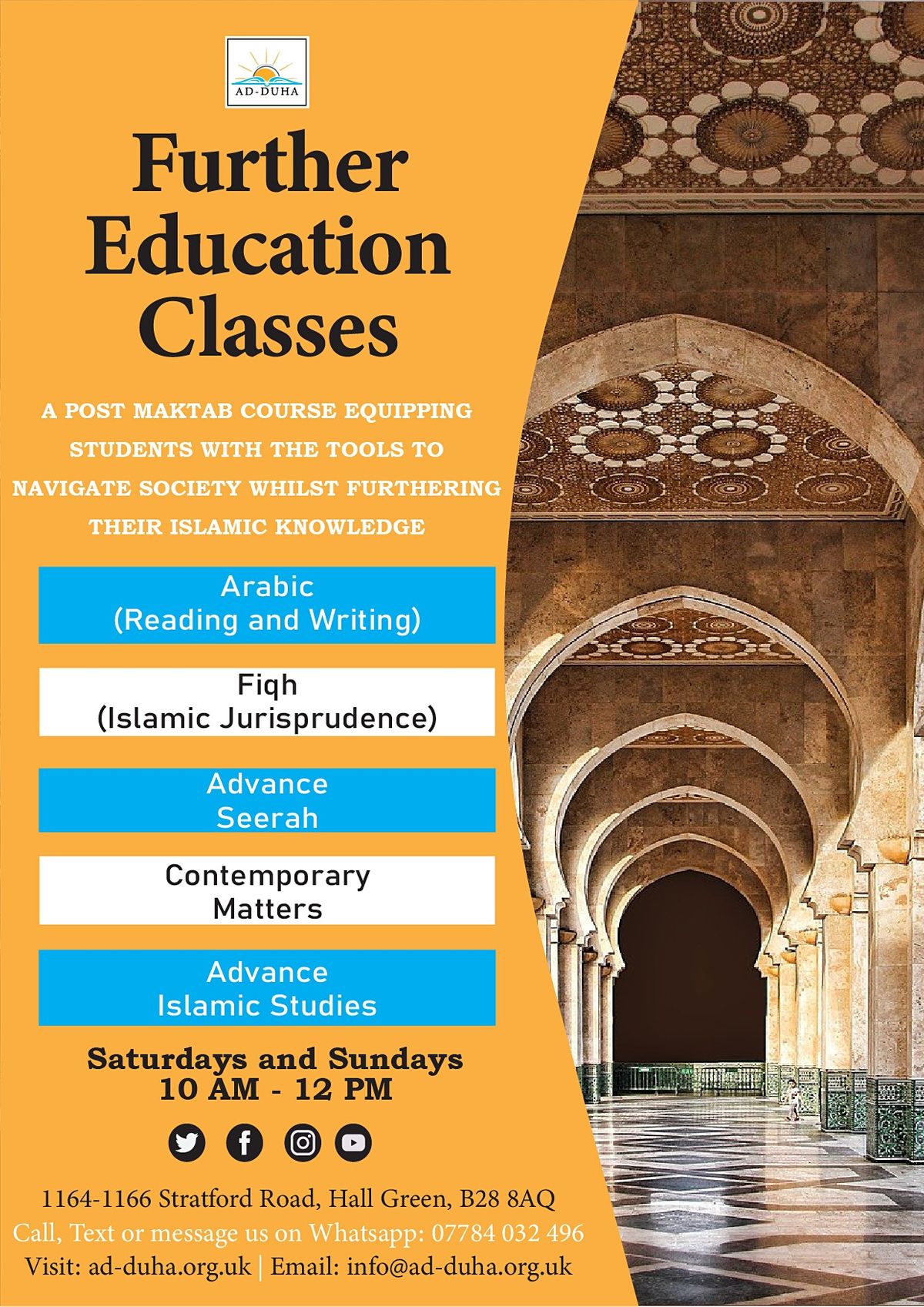 Further Maktab Education Classes