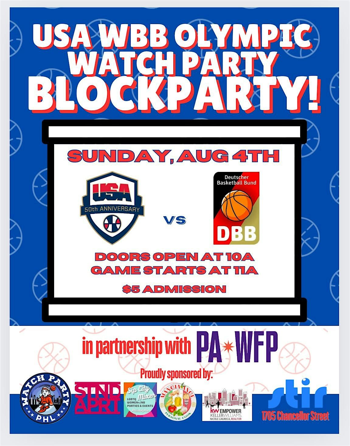 WBB Olympic Watch Party Block Party