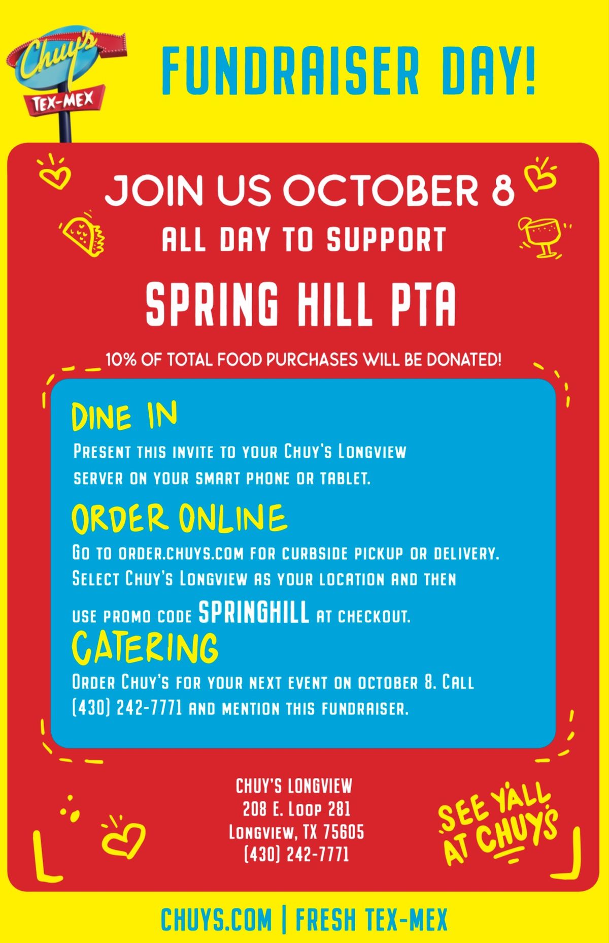 Chuy\u2019s SH PTA Spirit Night