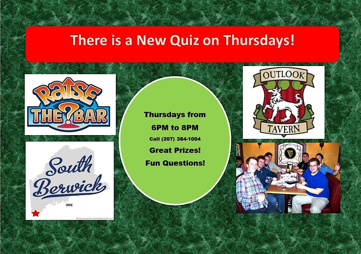 Raise the Bar Trivia Thursdays at 6 at Outlook Tavern in SoBo