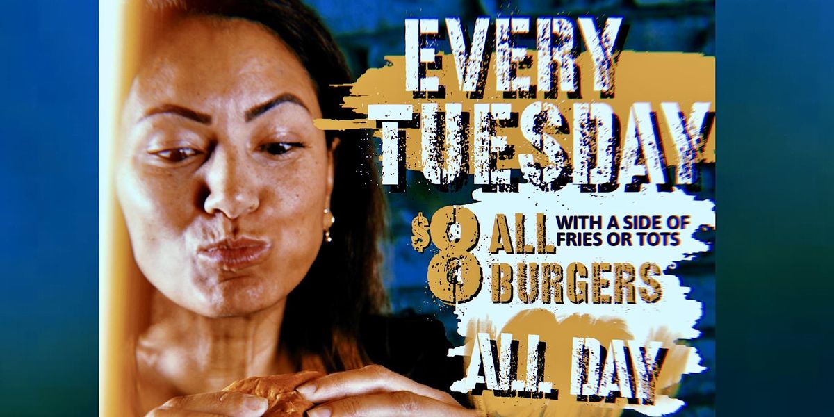 Bar Louie Baybrook's $8 Burger Tuesdays Made with "1855 Black Angus Beef"