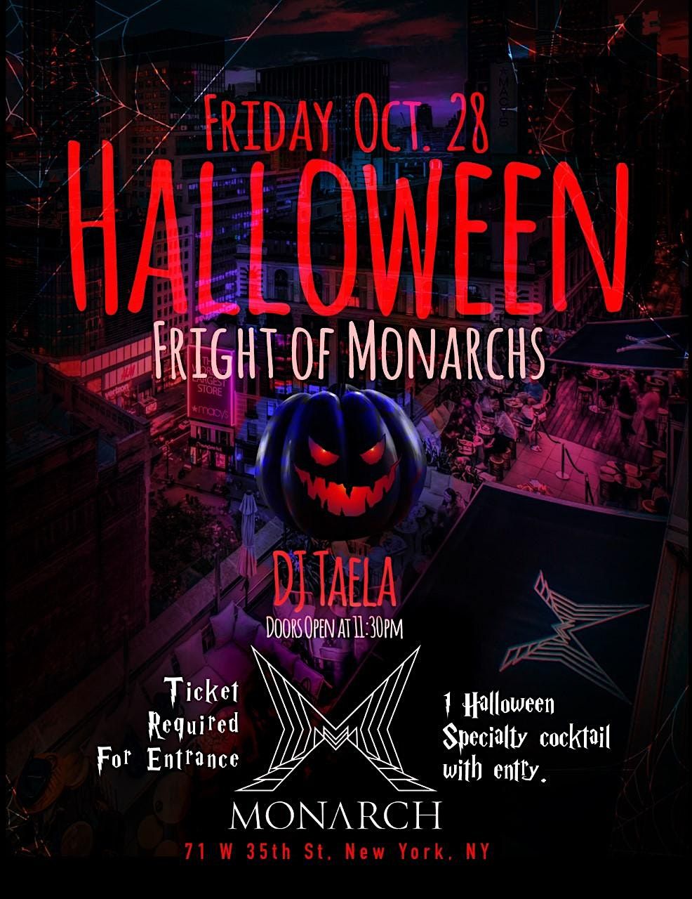 Fright of Monarchs Annual Rooftop Halloween Party, Monarch Rooftop, New