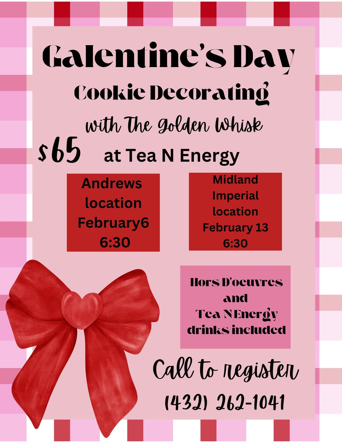 Galentines cookie decorating event at TeaN\u2019ergy Midland