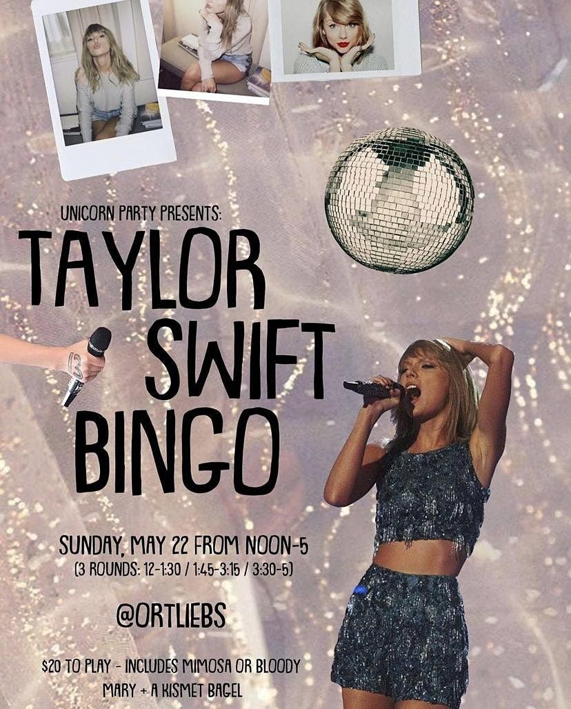 Unicorn Party Presents… Taylor Swift Bingo!, Ortlieb's, Philadelphia ...