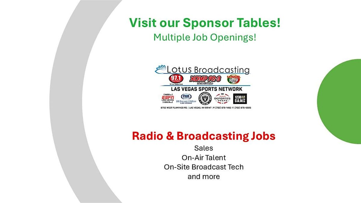 Job Fair. Radio and Broadcasting Jobs.