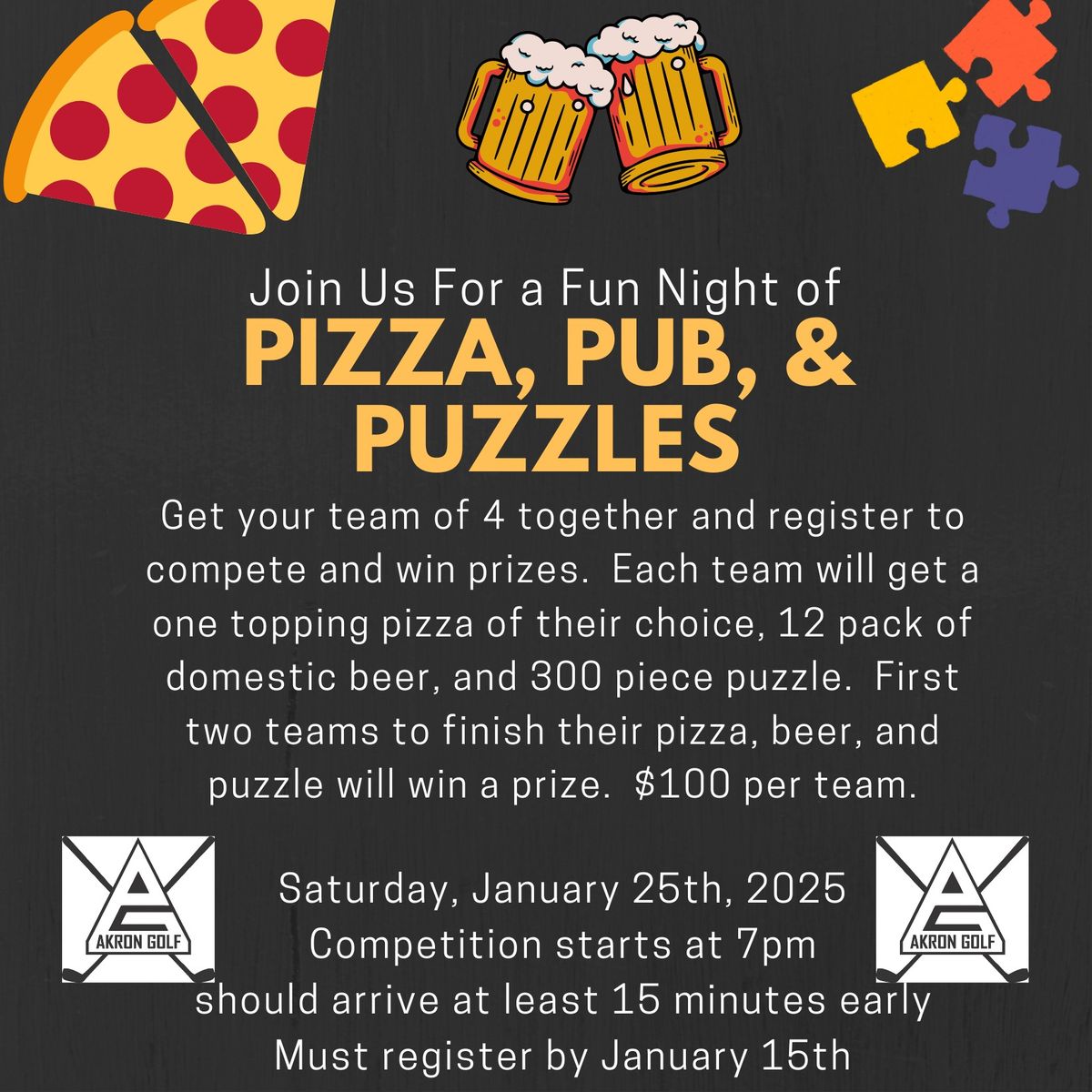 Pizza, Pub, and Puzzle Night