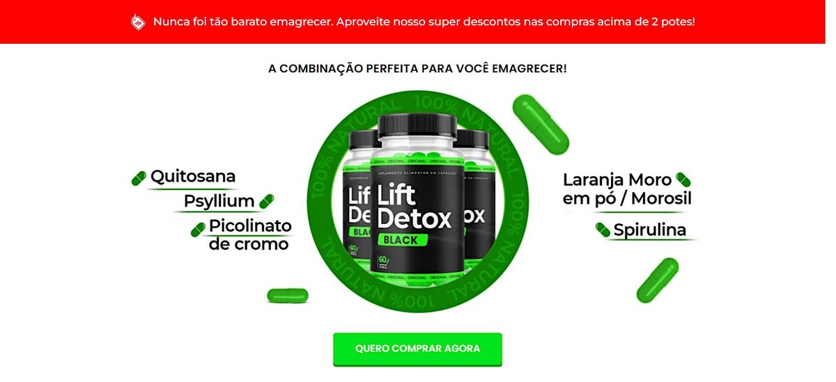 Lift Detox Black com menor pre\u00e7o aqui