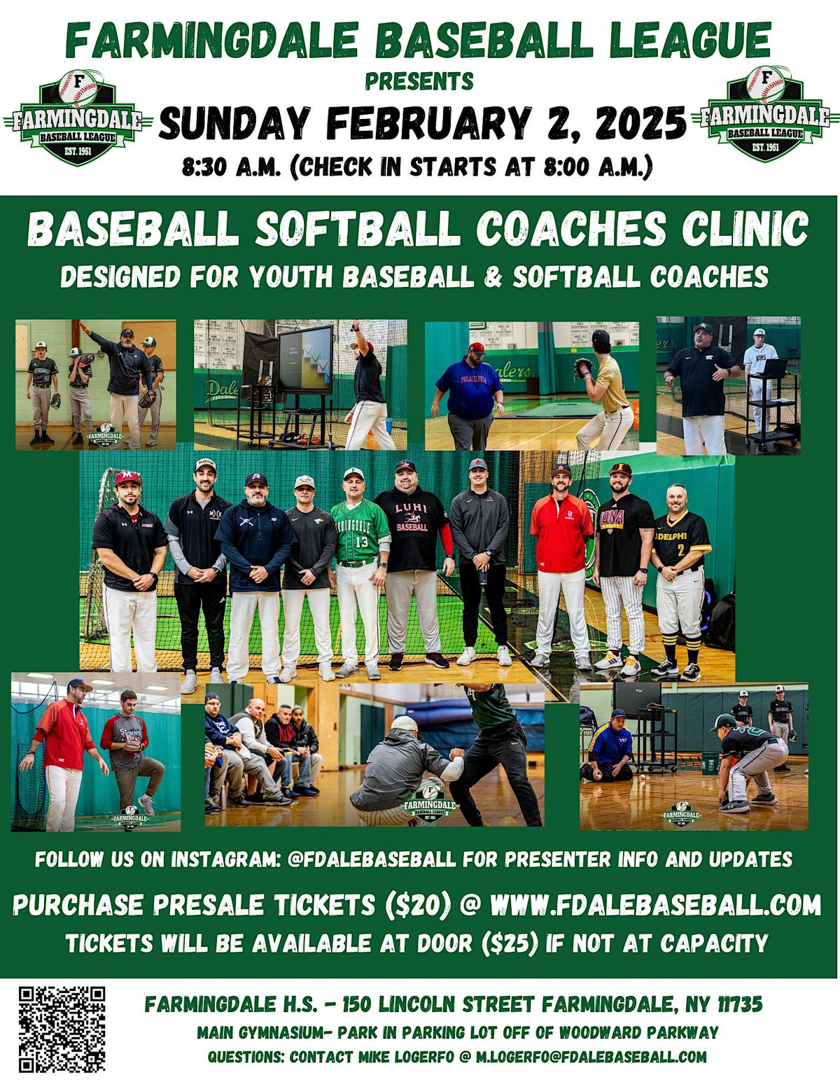 Farmingdale Baseball League, Inc. Youth Baseball & Softball Coaches Clinic