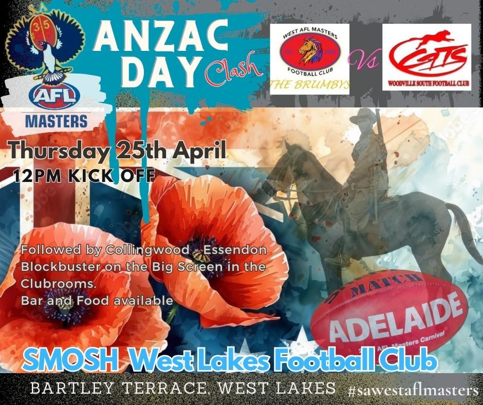 AFL Masters SA Anzac Day Clash Wests vs Woody South