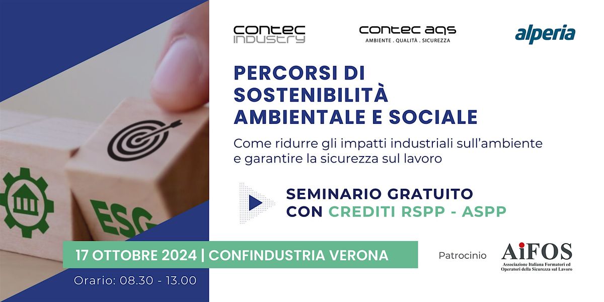 Seminario gratuito | Percorsi di sostenibilit\u00e0 ambientale e sociale