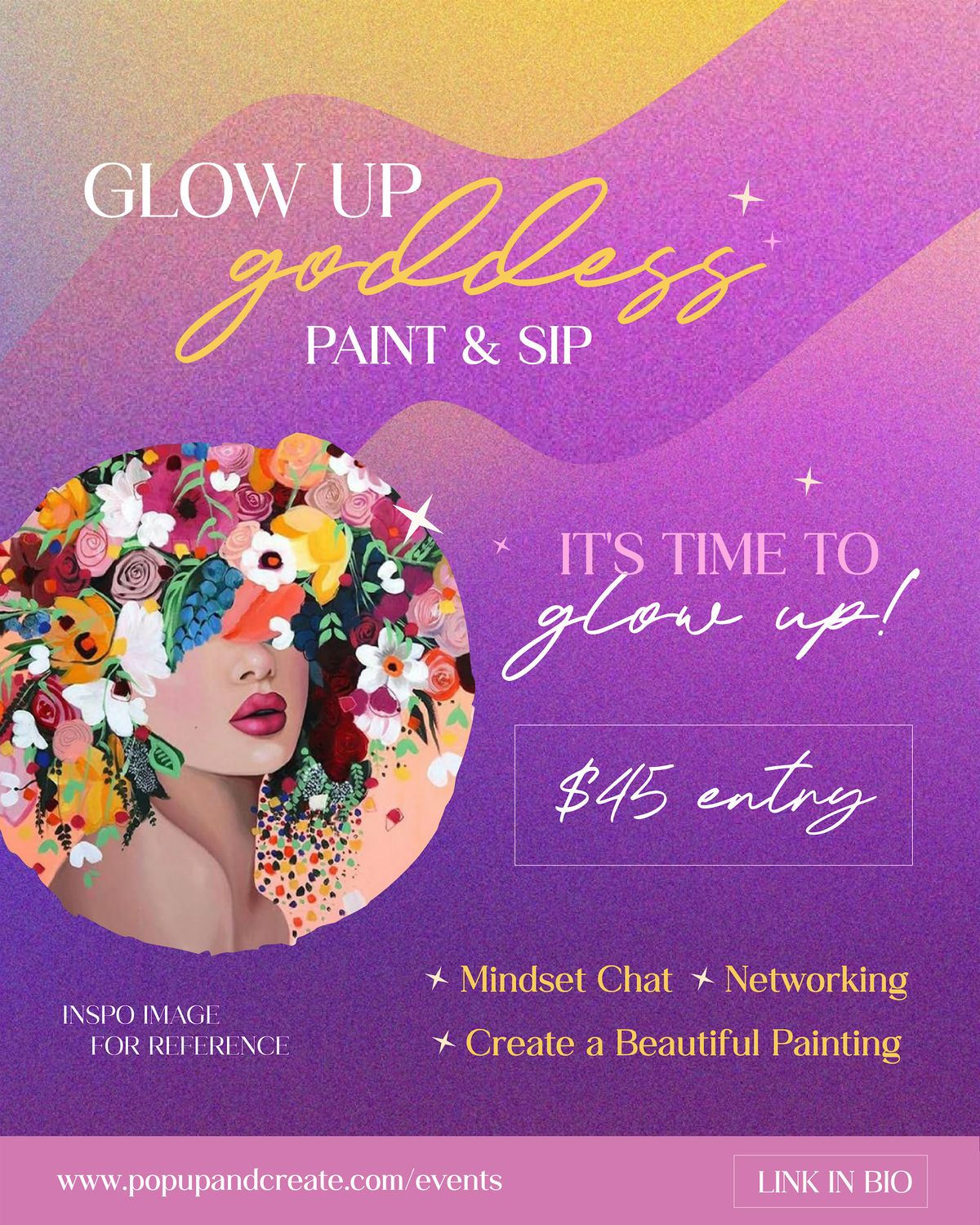 Glow Up Goddess Paint and Sip at Pop Up And Create