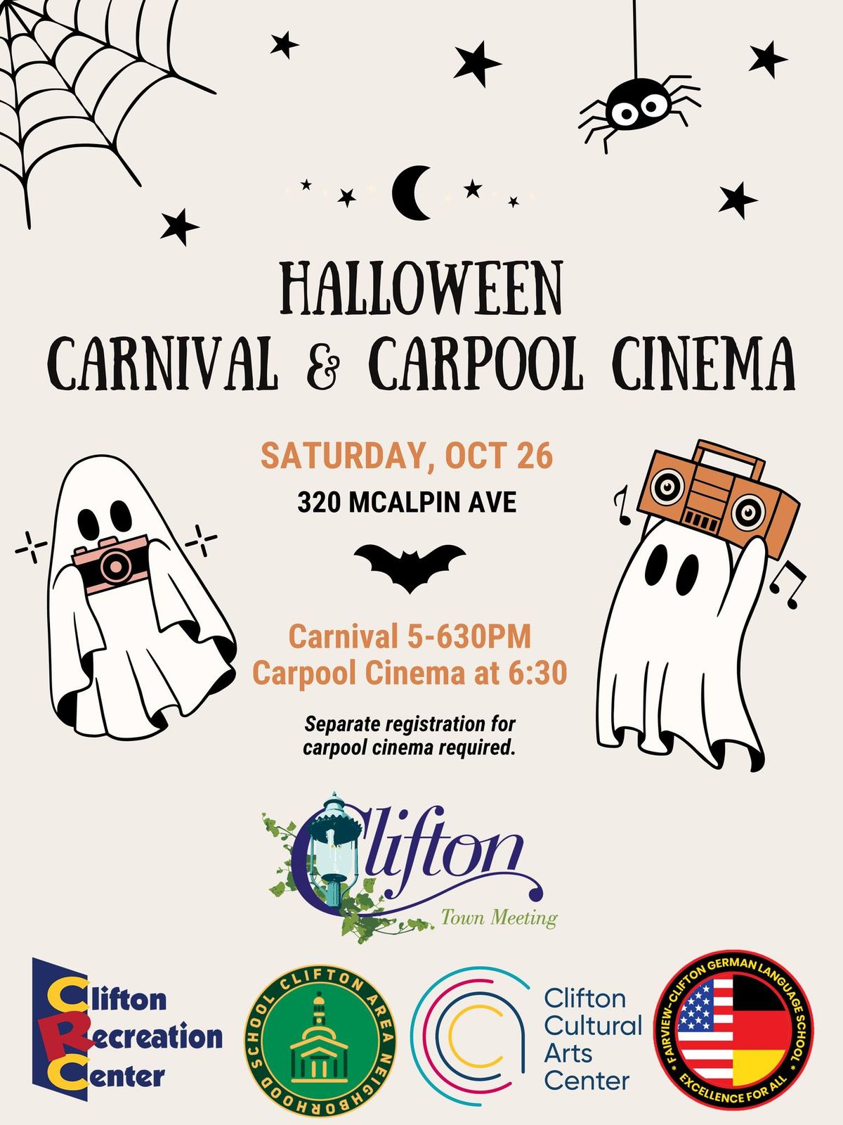 3rd Annual Halloween Carnival and Carpool Cinema