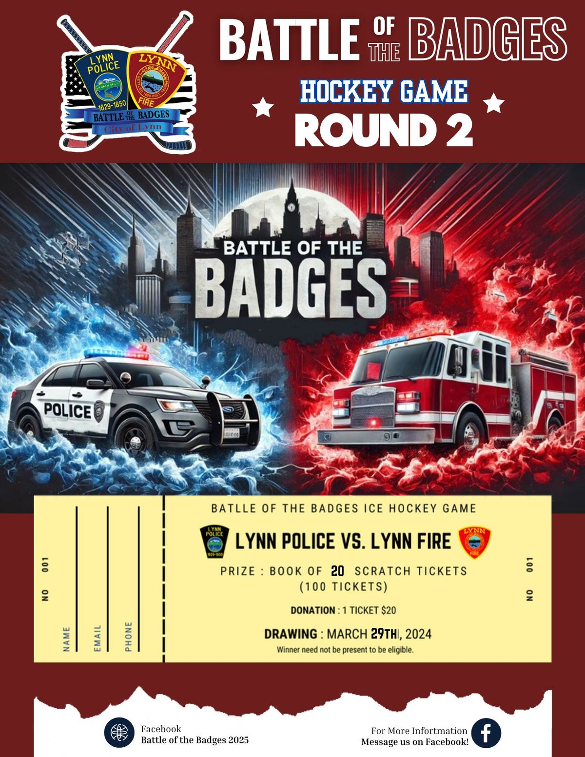 2025 Battle of the Badges: Lynn Fire vs. Lynn Police Charity Hockey Game