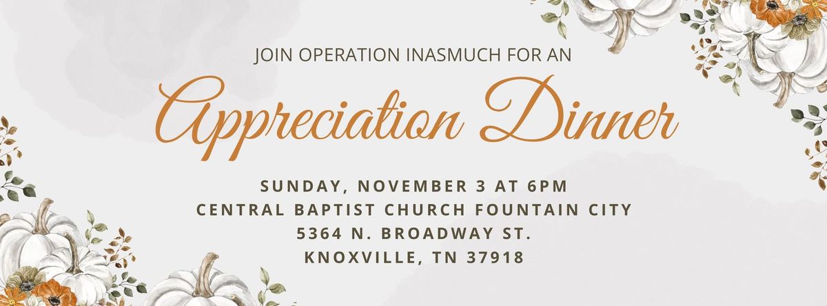 Knoxville Annual Appreciation Dinner