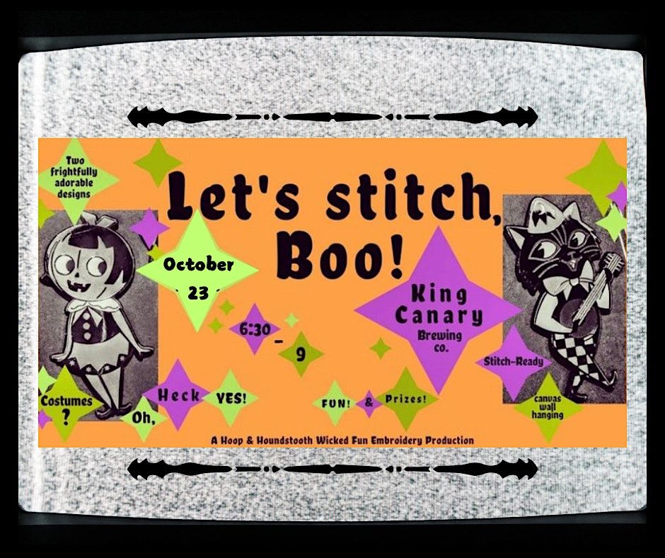 Let\u2019s Stitch Boo!  (Halloween Themed! NeedlePoint Workshop!!)