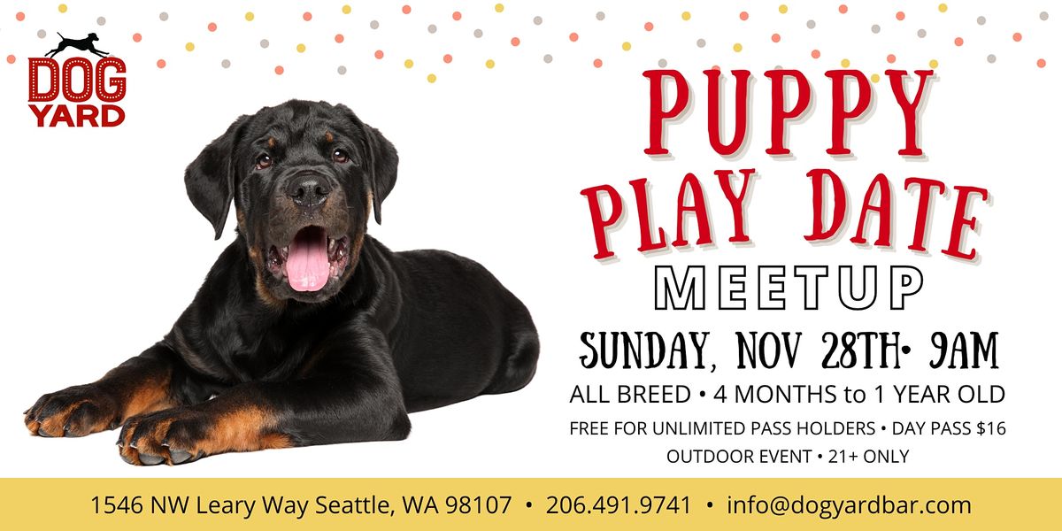 Puppy Play Date Meetup at the Dog Yard in Ballard - Nov 28th - All Breed