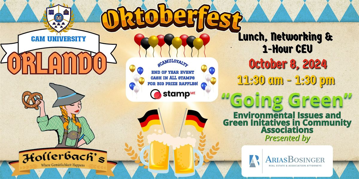 CAM U ORLANDO Oktoberfest, CEU, and StampMe Prize Raffle at Hollerbachs!