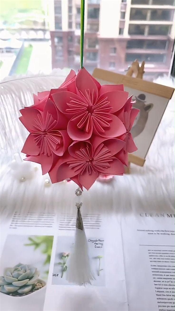 Sip, Snip & Blooms- Japanese Origami Kusudama Flower Workshop