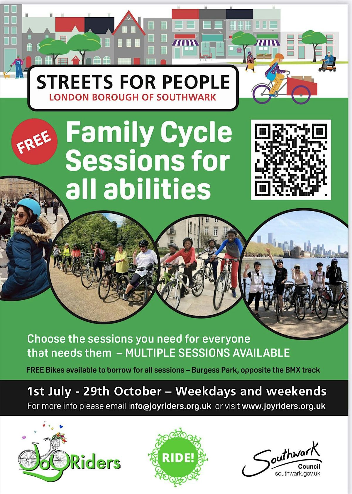 SOUTHWARK Family Cycle Sessions: Get confident on quiet roads!
