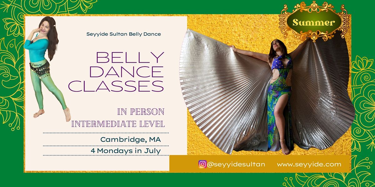 July 2023 INTERMEDIATE Level Belly Dance classes, IN PERSON, José Mateo