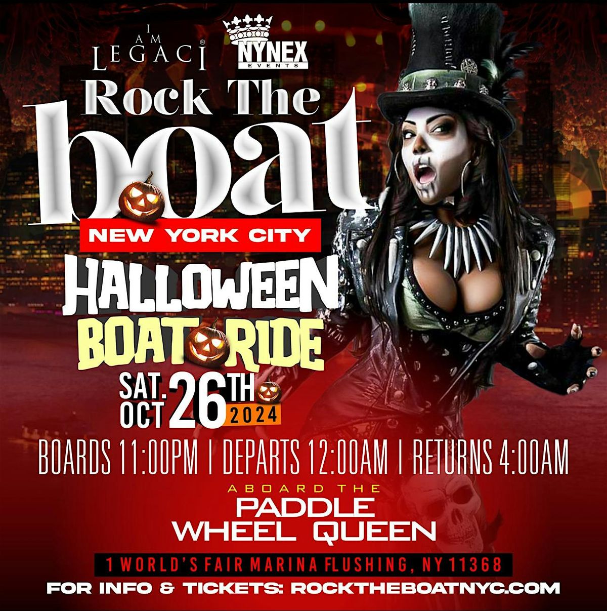 ROCK THE BOAT NEW YORK CITY HALLOWEEN BOAT RIDE 2024