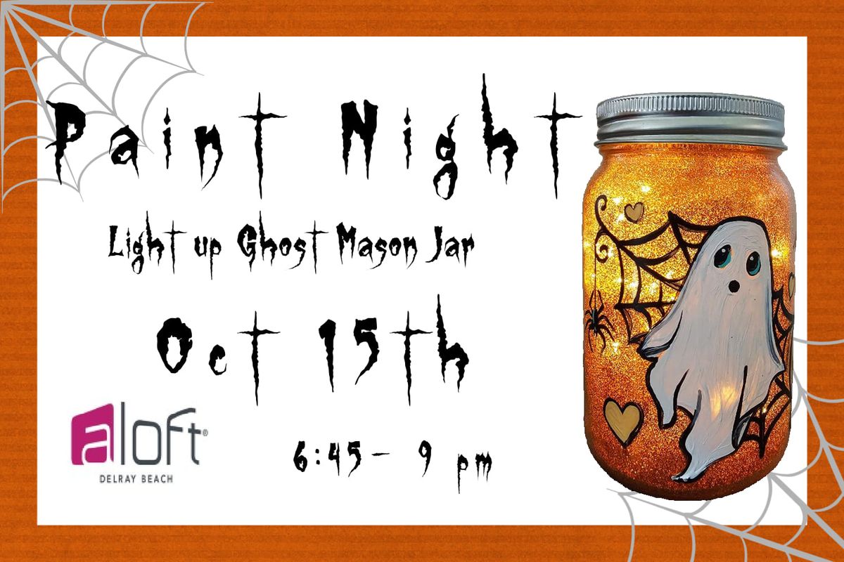 Glitter Light up Mason Jar Paint Night 