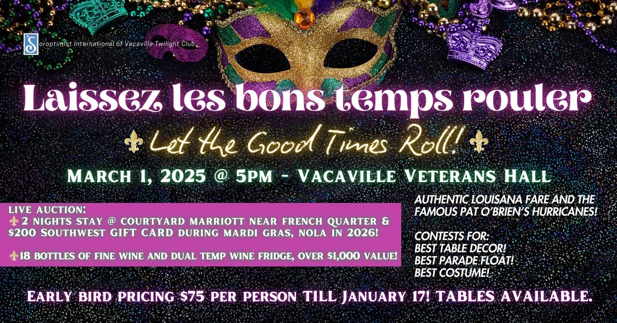 Vacaville Twilight's Let the Good Times Roll Mardi Gras Fundraiser