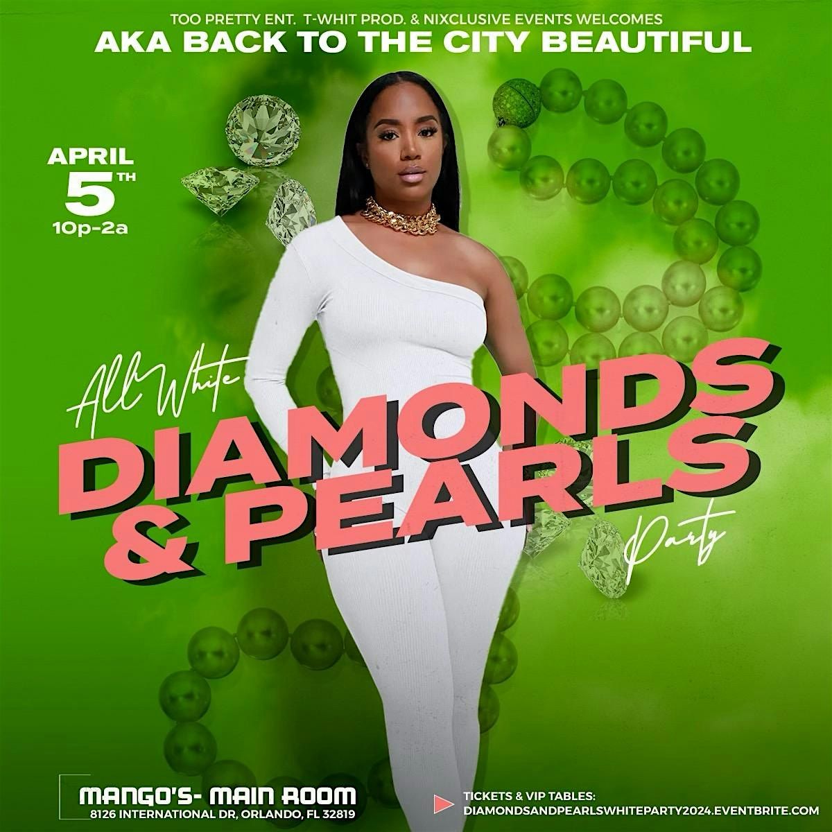 All White Diamonds & Pearls Party