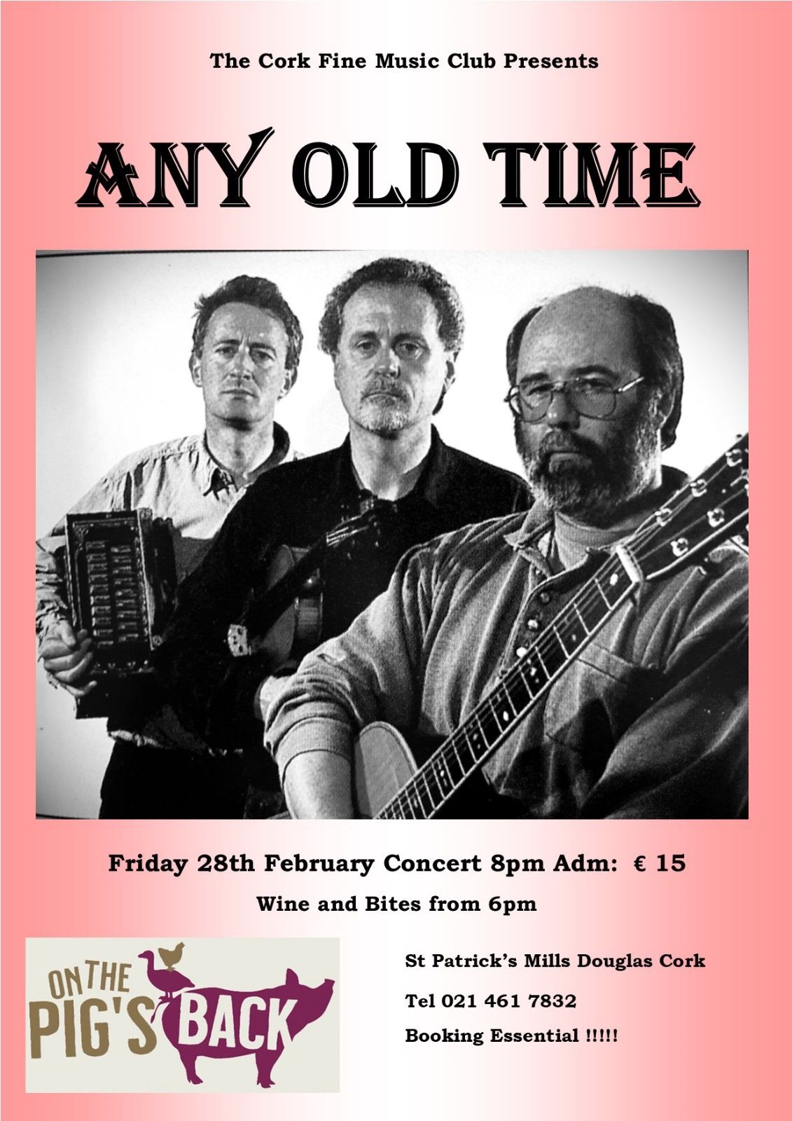 Any Old Time concert- Matt Cranitch, David Hennessy and Mick Daly