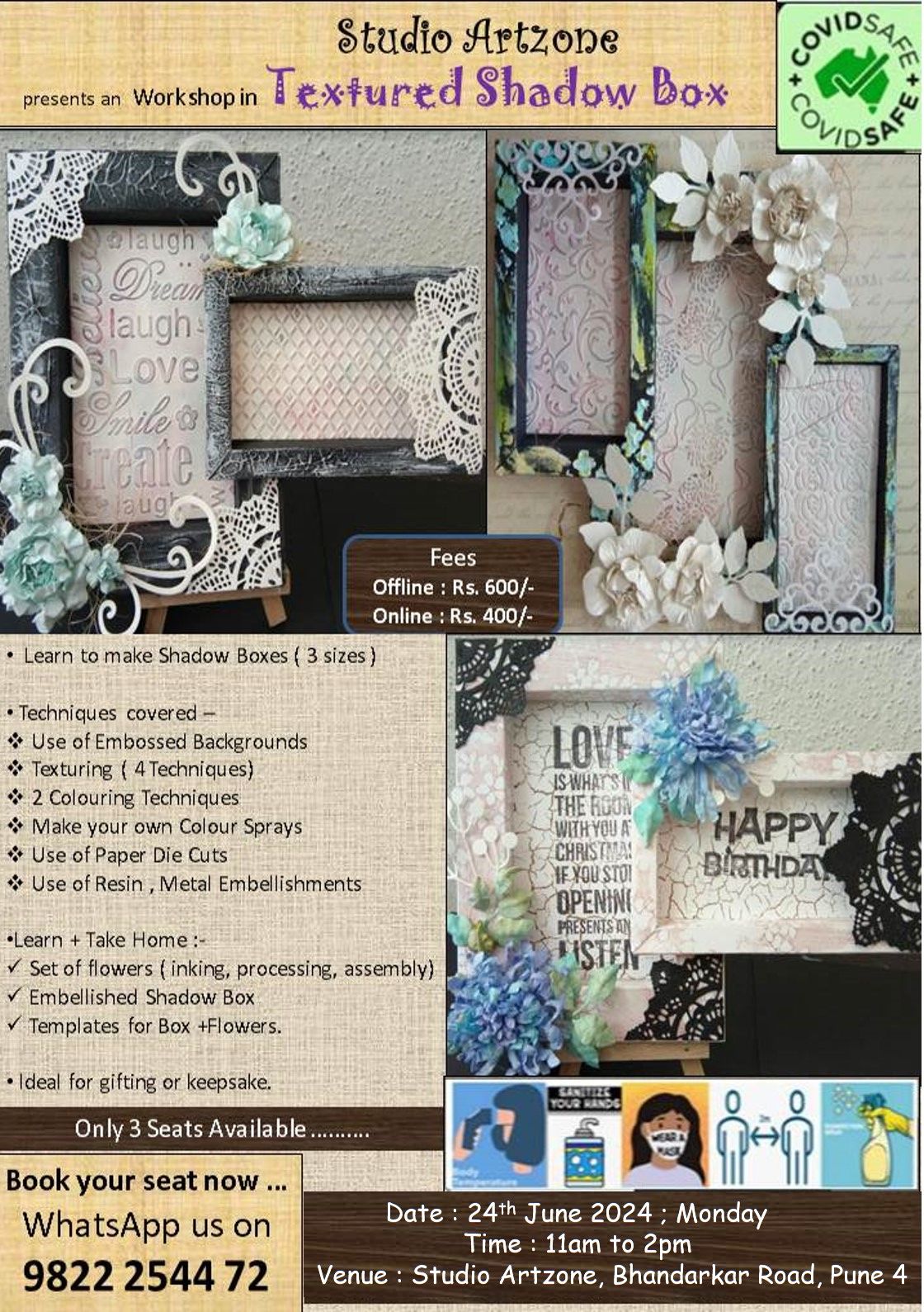 Textured Floral Shadow Box Making