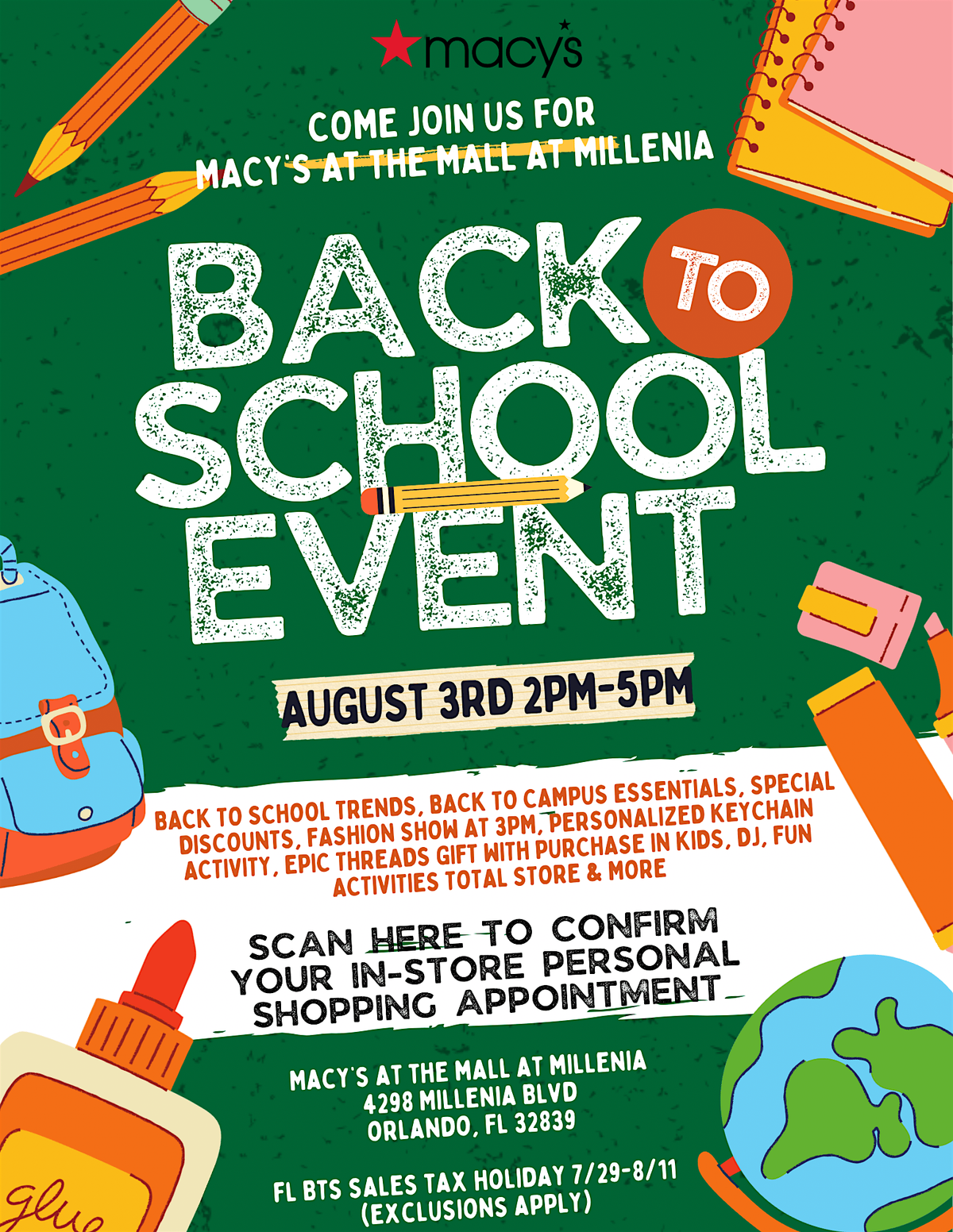 Back to School at Macy's at The Mall at Millenia